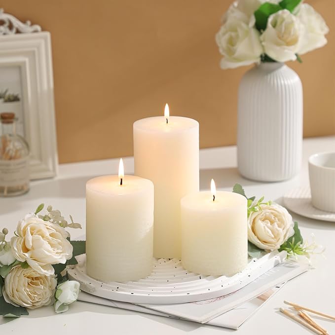 3x4 Inch White Pillar Candles - Image 3