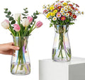 8 inch Glass Flower Vases for Flower 2 Pack, Colorful Glass Vases | Vases for by Datttcc
