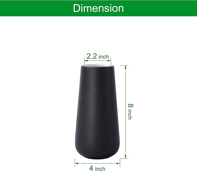 D'vine Dev 8 Inch Ceramic Flower Vase Textured Finishing, Minimalist Design - Image 3