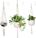 MIPON 3 Pack Macrame Plant Hangers, Hanging Planters by MIPON