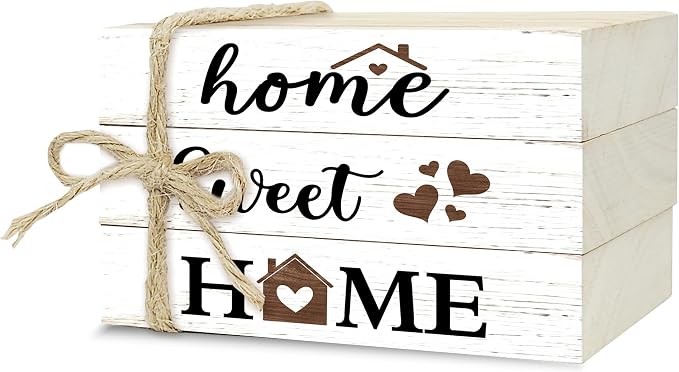 Mini Decorative Books For Home Decor, Small Wood Book Stack For Table Decor by Ycyfckdr