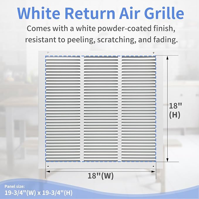 Howeall 18"W x 18"H Steel Return Air Grille, Air Return Vent Cover - Image 3