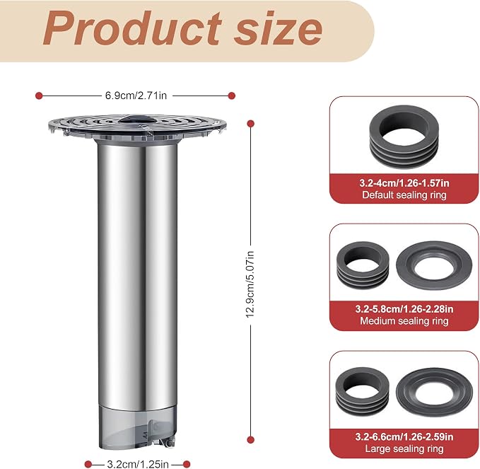 Stainless Steel Extended Anti Odor Floor Drain, Prevent Odor Dispersion in - Image 5