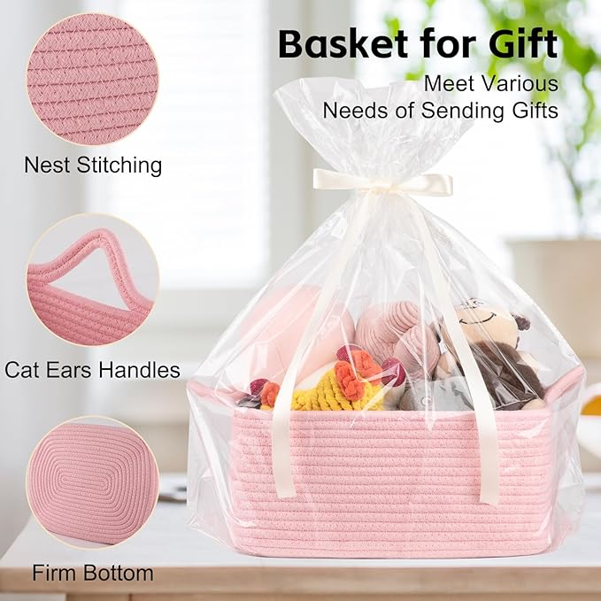 OIAHOMY Woven Basket, Gift Basket Empty - Image 3