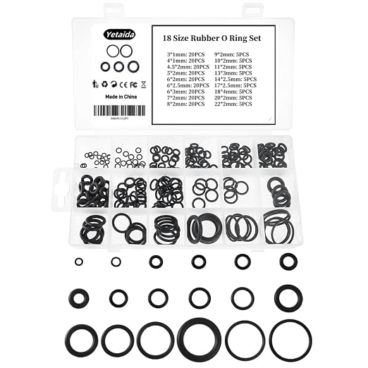 225 Pcs O Ring Assortment Kit 18 Size Sealing Rubber O-Rings Set | Professional by Yetaida