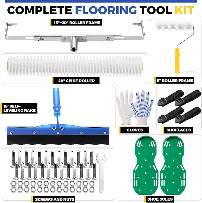Leumoi Self Leveling Cement Tool Kit Upgraded Epoxy Floor Kit | 9" & 20" Spike - Image 2