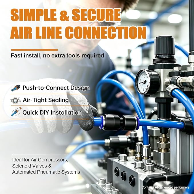 mankk 170PCS Push to Connect Fittings Metric & Imperial Air Hose Connectors | 5 - Image 3