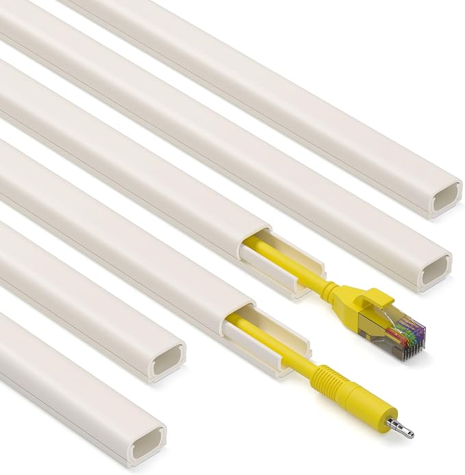 ZhiYo 85" Cord Cover for 1 Wire, Mini Beige Cord Hider Wall, 0.5"W x 0.3"H | by ZhiYo
