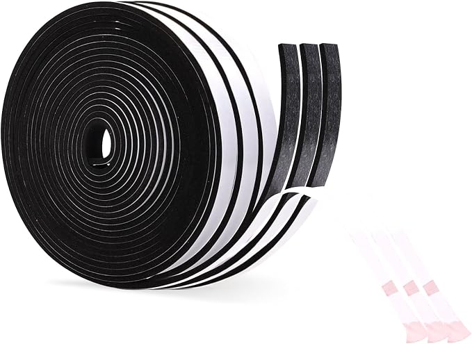 1/2 Inch Wide x 1/8 Inch Thick Single Sided Foam Tape, High Density Window Seal by Unknown