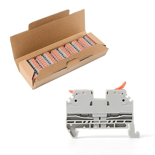 50Pcs KV2.5 Terminal Blocks, 28-12 AWG | 28-12 AWG Compact Wire Conductor by GUETNEU
