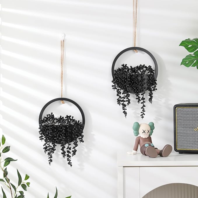 2 Pack Fake Plants Artificial Wall Hanging Succulents Plant | Boho Hanging - Image 3