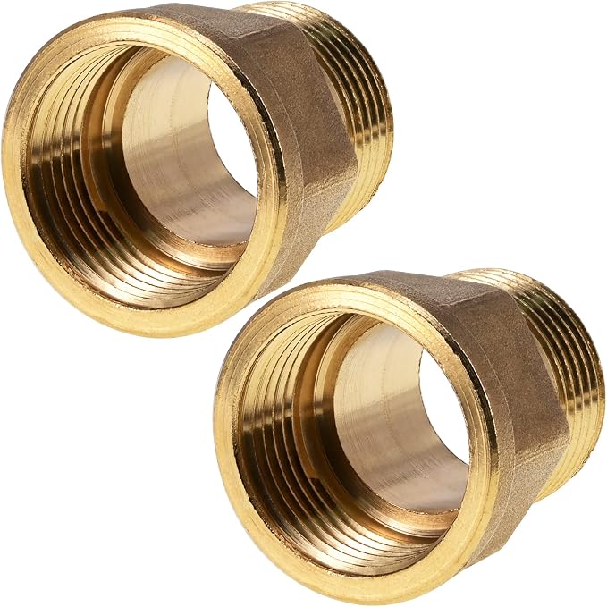 2 Pack Brass Pipe Fittings, 3/4" to 3/4" Pipe Reducer Adapter Coupler, 3/4" - Image 6