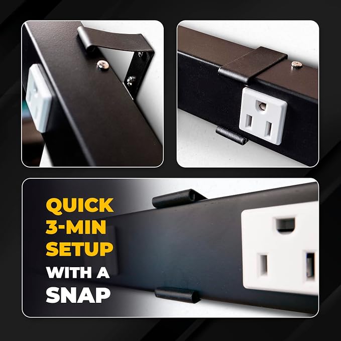 Heavy Duty Metal Power Strip Surge Protector Mounting Brackets, Compatible - Image 4