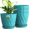 8 Inch Plant Pots 4 Pack Plastic Planters by Areutxbis