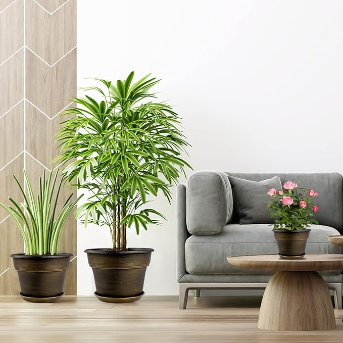 Plant Planters Pots Set of 4 Pack 13 Inch，Large Plastic Flower Pot - Image 6