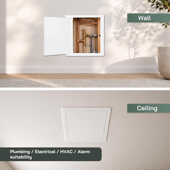 Vent Systems 8" x 8" Push-to-Open ABS Access Door – White Plastic Access Panel - Image 6