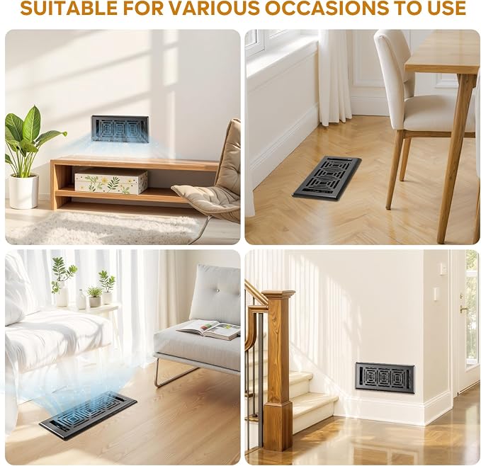 14x6 Vent Cover, Heavy Duty Steel Walkable Floor Vents, Adjustable Decorative - Image 6