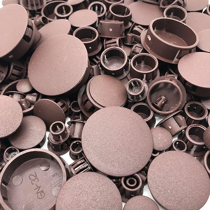 275Pcs Plastic Hole Plugs Recessed Brown Round Hole Plugs 3/16" 1/4" 5/16" 3/8" - Image 2