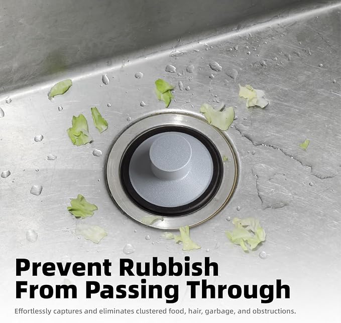 RQYEKDO 3.5" Gray Sink Stopper Fits InSinkErator Moen Waste Maid - Image 2