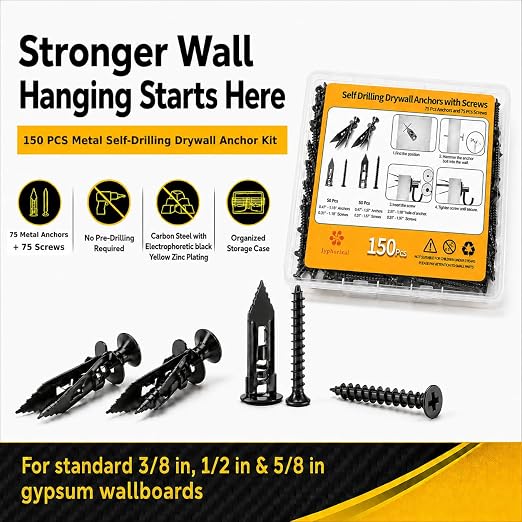 Jyphorixal 150Pcs Self Drilling Drywall Anchors - Image 8