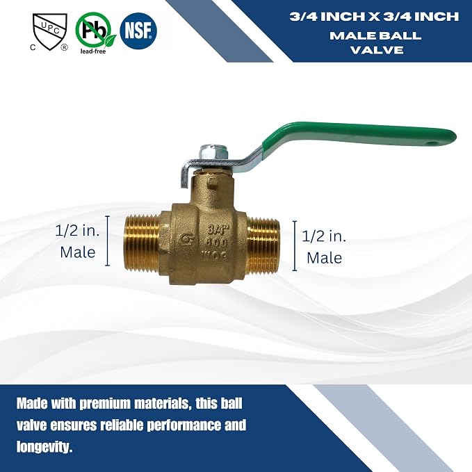 3/4'' Male Ball Valve, Full Port 600 WOG, Oil and Gas - Image 3