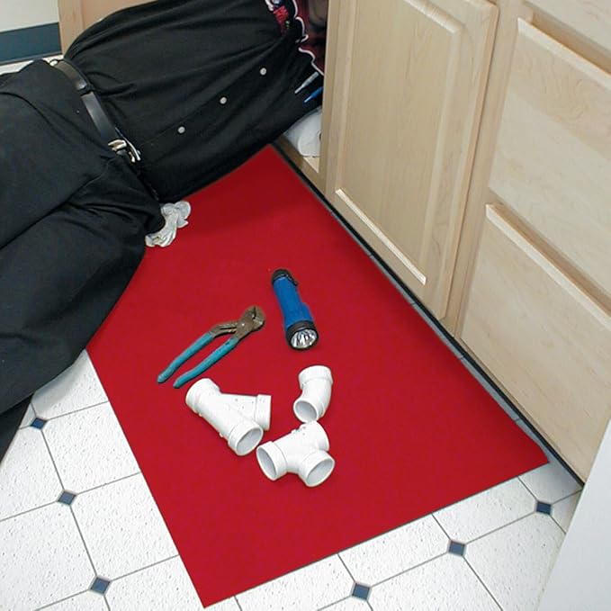 ShuBee® Red Service Mat, Reusable Neoprene Floor Protection, Slip-Resistant - Image 2