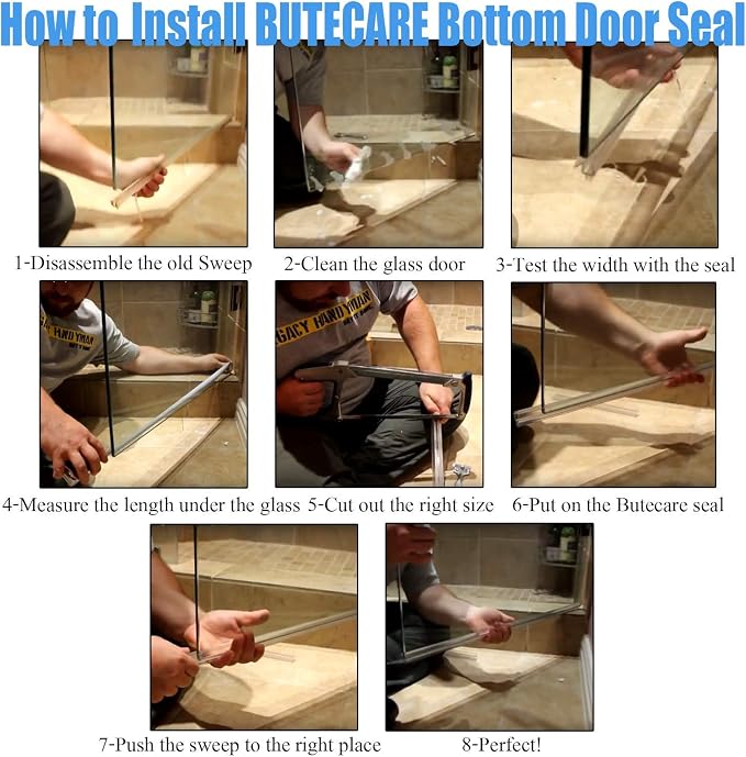 2-Pack Butecare Frameless Shower Door Bottom Seal - Image 7