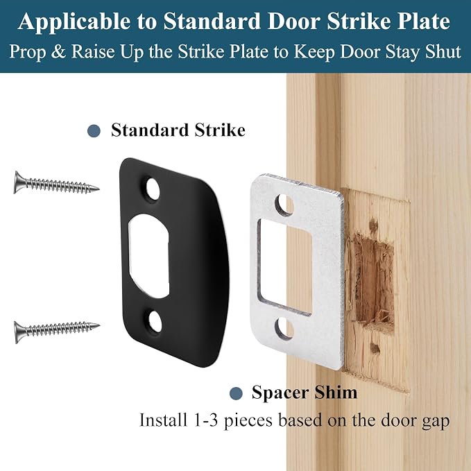 Door Strike Shim Plates, Standard Size Spacer, Stainless Steel | Set of 3 - Image 3