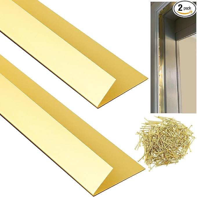 Zonon 2 Pcs 1-5/64" W x 3' L Spring Bronze Weather Stripping Metal Brass by Zonon