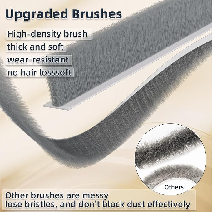 2 Pack Door Sweep with Brush, Adhesive Gap Filler - Image 2