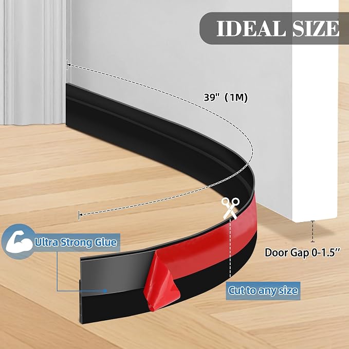 Silicone Under Door Draft Stopper - Image 2