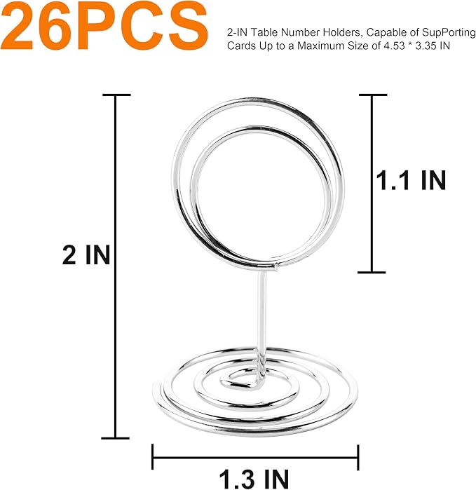 Table Number Holders, Photo Holder | Picture Holder, Card Stand Name Menu Clips - Image 2