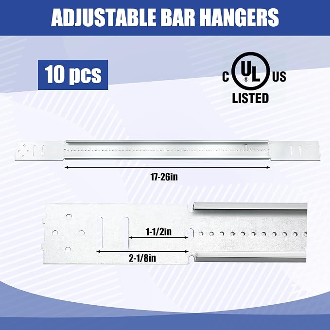 Blulu 10 Pcs Ceiling Fan Hanger Mounting Bracket Kit Adjustable | 17" to - Image 2