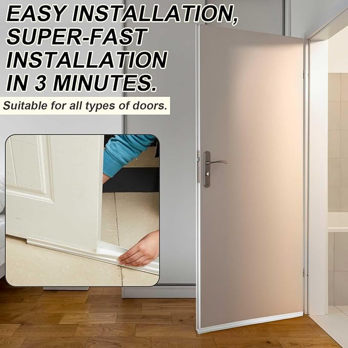 Yaocom 2 Strip 32" Vinyl U Shape Door Bottom Seal Slide on Door Sweep White | - Image 5