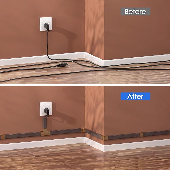Yecaye TV Cord Hider, 125in Cord Cover, W1.18in H0.6in, Darkwood | Large Cable - Image 6