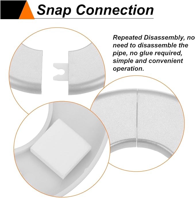 HARFINGTON 2pcs Wall Split Flange 22.5mm/0.9" Self-Adhesive Plumbing Cover - Image 4