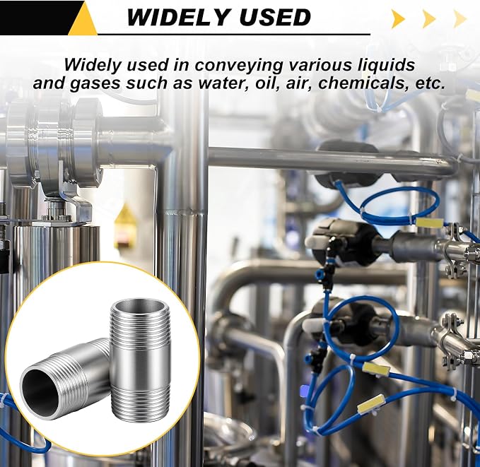4 Pcs 304 Stainless Steel Pipe Fittings 3/4" NPT x 3/4" NPT Male Threaded 2" - Image 6
