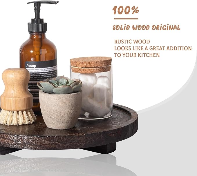 Round Decorative Tray Farmhouse Kitchen Decor Soap Dish, Lightweight, Easy Clean - Image 4