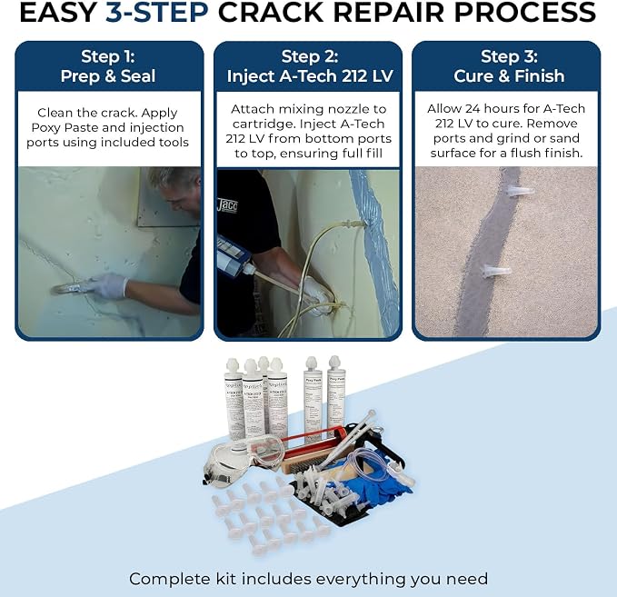 6–10 Ft DIY Foundation Wall Crack Repair Kit, Waterproof Epoxy Concrete Crack - Image 8