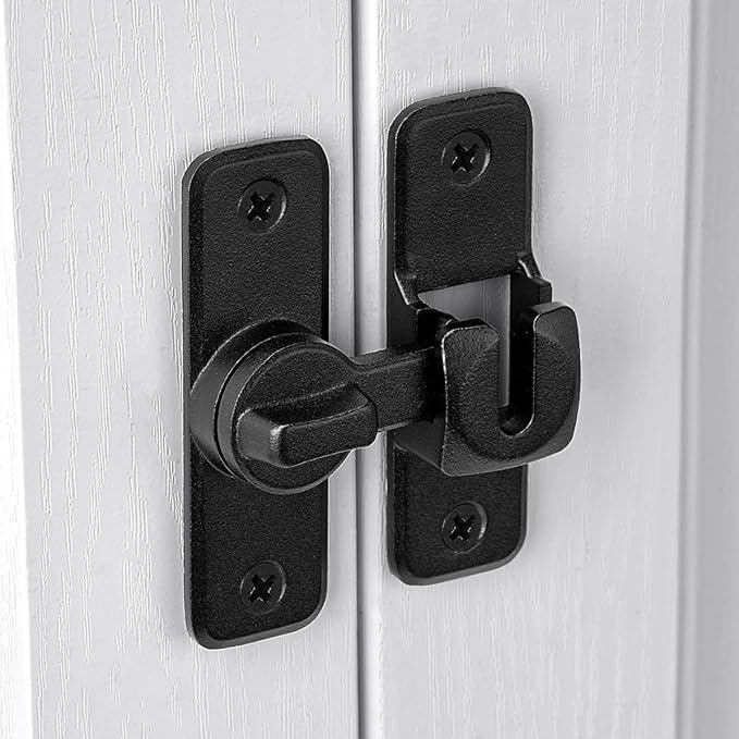 Matte Black 90/180 Degree Flip Latch, Zinc Alloy Barn Door Latch | Right Angle - Image 5