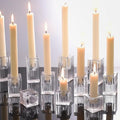 LETINE 12pcs Vertical Stripe Glass Candlestick Holders by LETINE
