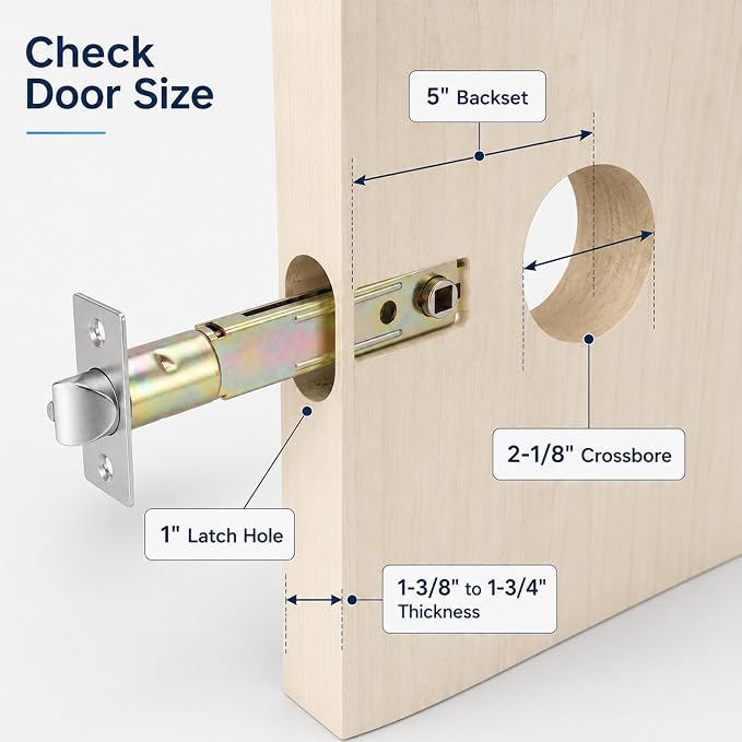 5 Inch Deadlatch Door Lock, Front Door Latch Doord Latches Replacement - Image 3