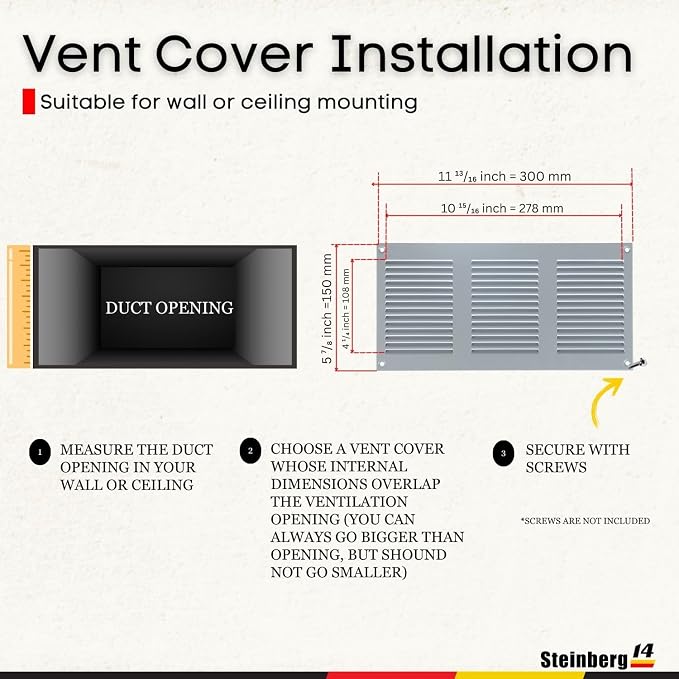 Steinberg14 Gray Vent Cover 10x4 - Image 5