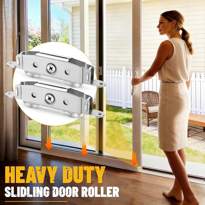 2 Pack Sliding Door Rollers Replacement, Stainless Steel Patio Door Rollers | - Image 2