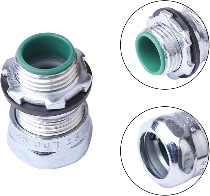 10 Pcs 3/4 Inch EMT Raintight Compression Connectors, Zinc Plated Steel - Image 5