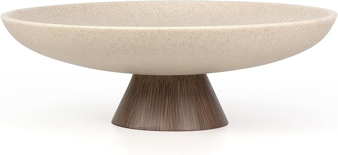 LIN CHUAN Large Decorative Bowl, Resin Pedestal Fruit Bowl, this stylish bowl by LINCHUAN