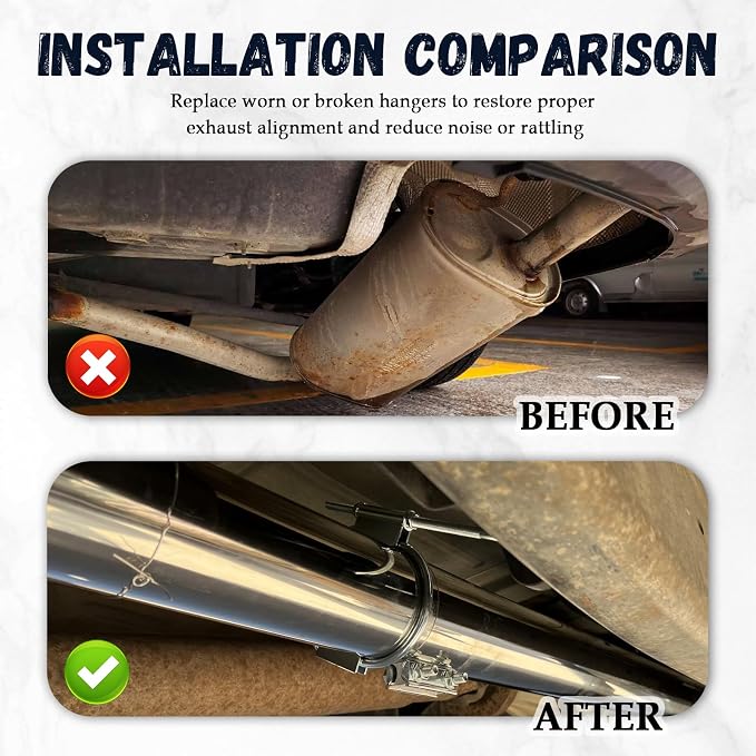 2.5 Inch Exhaust Hangers, Heavy Duty Adjustable 2.5 Exhaust Clamp - Image 6