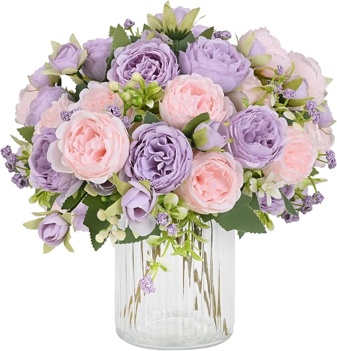 2 Packs Peonies Artificial Flowers by MARTINEMALL