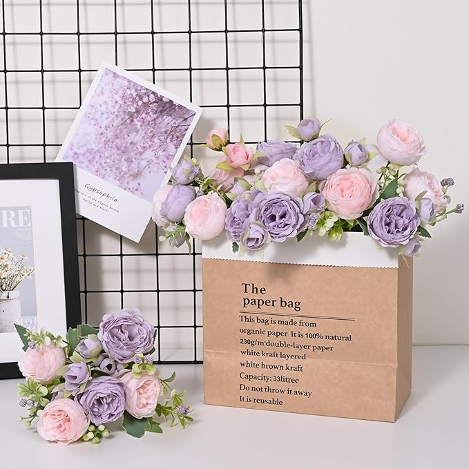 8 Packs Peonies Artificial Flowers - Image 2