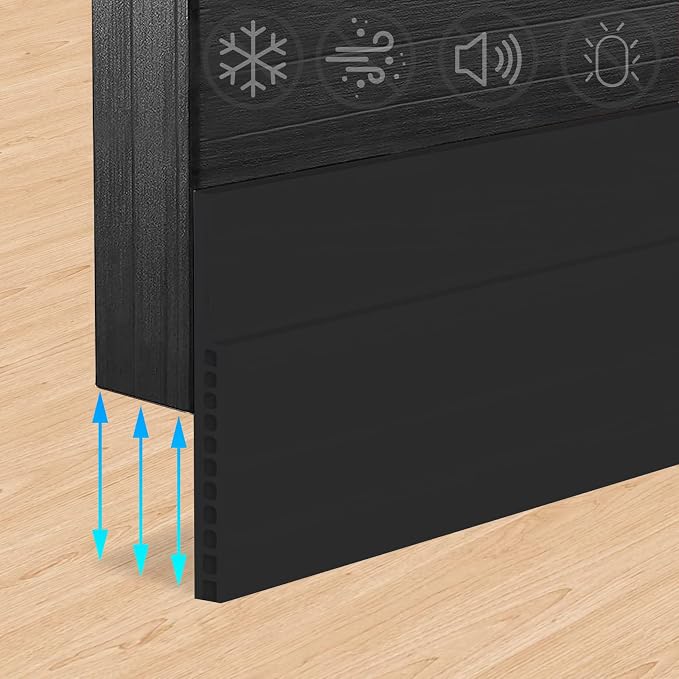 Door Draft Stopper for Huge Gap，3" W x 39" L Adjustable Widened Under Door Seal by SYIPO